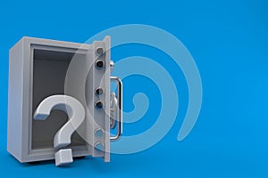 Question mark inside safe