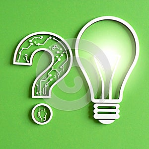 Tech Question and Bright Idea Concept