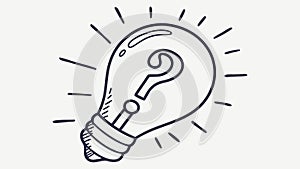 Question Mark Light Bulb, Creative Inquiry, vector design Generative AI