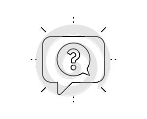 Question mark line icon. Help speech bubble. Vector