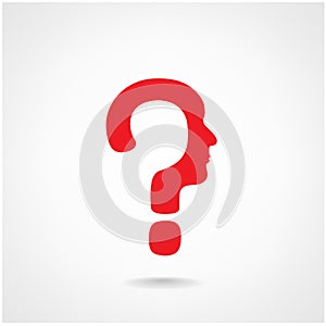 Question mark man head sign