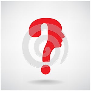 Question mark man head symbol