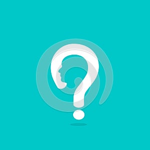 Question mark man head symbol