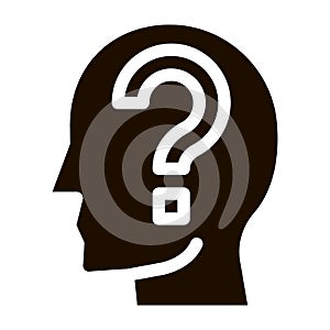 Question Mark In Man Silhouette Mind glyph icon