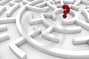 Question mark in a maze