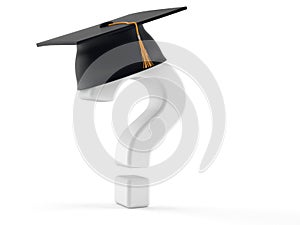 Question mark with mortarboard