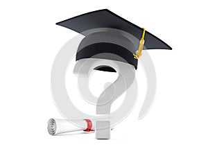 Question mark with mortarboard