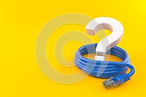 Question mark with network cable