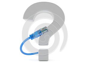 Question mark with network cable