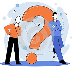 Question mark, obtaining information of interest. FAQ help. Problem and solution concept metaphor. Choice or answer