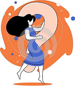 Question mark, obtaining information of interest. FAQ help. Problem and solution concept metaphor. Choice or answer