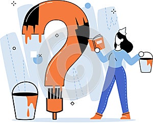 Question mark, obtaining information of interest. FAQ help. Problem and solution concept metaphor. Choice or answer