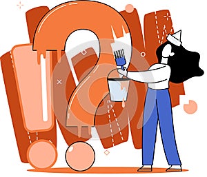 Question mark, obtaining information of interest. Problem and solution concept. Choice or answer