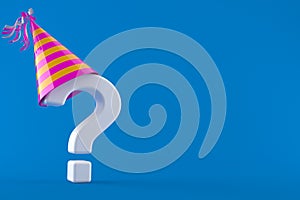 Question mark with party hat