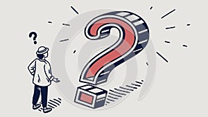 Question mark and person, problem solving and curiosity vector design Generative AI