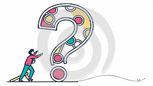 Question mark with person, inquiry and problem solving vector design Generative AI