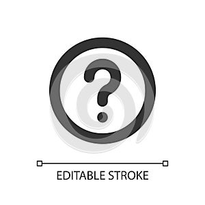 Question mark pixel perfect linear ui icon