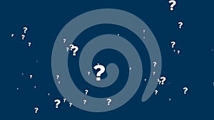 Question mark popping time remap animation blue gradient background