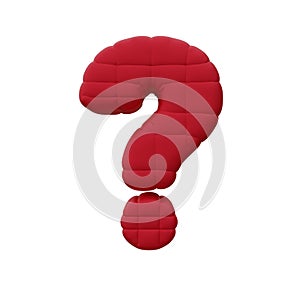 Question Mark Red Balloon. Isolated on white background. 3D rendering