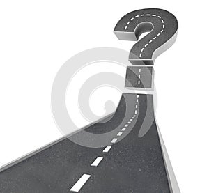 Question Mark on Road - Uncertainty photo