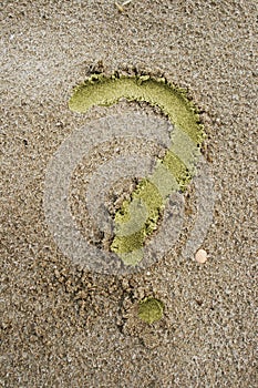 Question Mark On Sand
