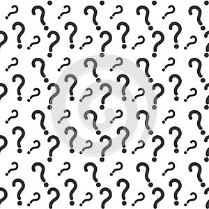 Question mark seamless pattern . Vector seamless pattern with question marks. Monochrome hipster background. Hand drawn