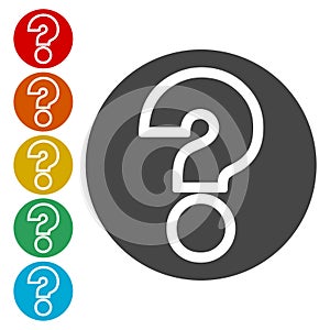 Question mark sign icons set
