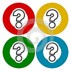 Question mark sign icons set