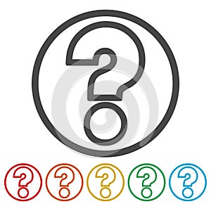 Question mark sign icons set