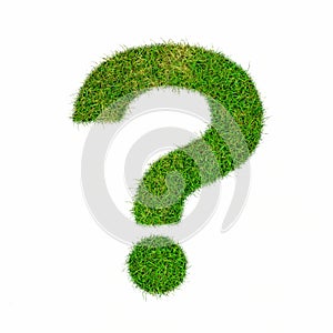 Question mark sign made of grass - aklphabet green environment nature