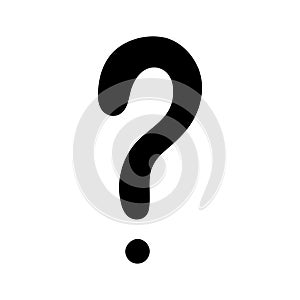 Question mark silhouette hand drawn in simple style, vector illustration. Icon question symbol for print and design