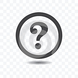 Question mark silhouette icon.