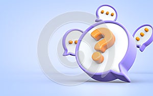 Question mark and Social media message Chat background
