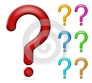 Question mark solution search isolated 3d design sign vector illustration