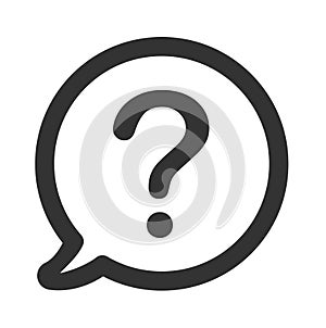 Question mark in speech bubble icon