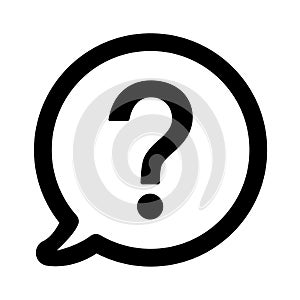 Question mark in speech bubble icon