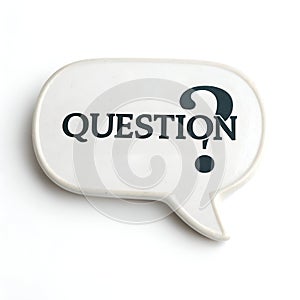 Question Mark in Speech Bubble Isolated on White Background