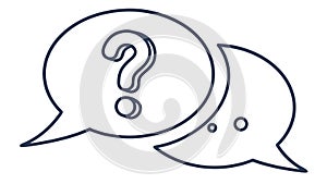 Question Mark Speech Bubble Outline Vector for Queries, vector design Generative AI