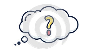 Question mark speech bubble, query icon outline, vector design Generative AI