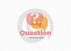 Question mark in speech bubble vector design