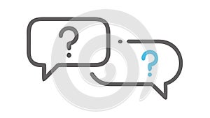 Question Mark Speech Bubbles for FAQ or Support, vector design Generative AI