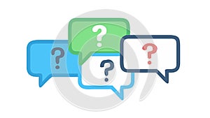 Question Mark Speech Bubbles FAQ Vector, vector design Generative AI
