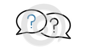 Question Mark Speech Bubbles for Inquiry & Support, vector design Generative AI