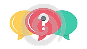 Question Mark Speech Bubbles, Multiple Queries, Communication Icon, vector design Generative AI