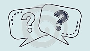 Question Mark Speech Bubbles Outline Vector Icon, vector design Generative AI