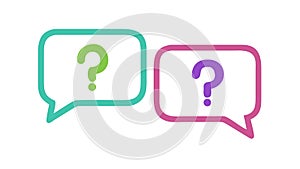 Question Mark Speech Bubbles Vector Illustration Set, vector design Generative AI