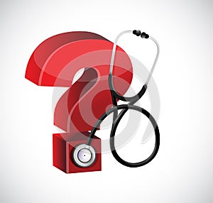 Question mark stethoscope illustration design