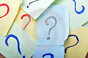 Question mark sticky note