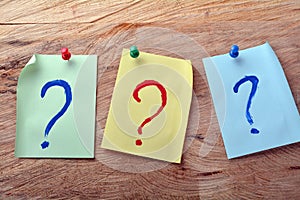 Question mark sticky note