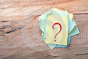 Question mark sticky note